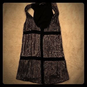 Karina Grimaldi black top with silver&gold studs